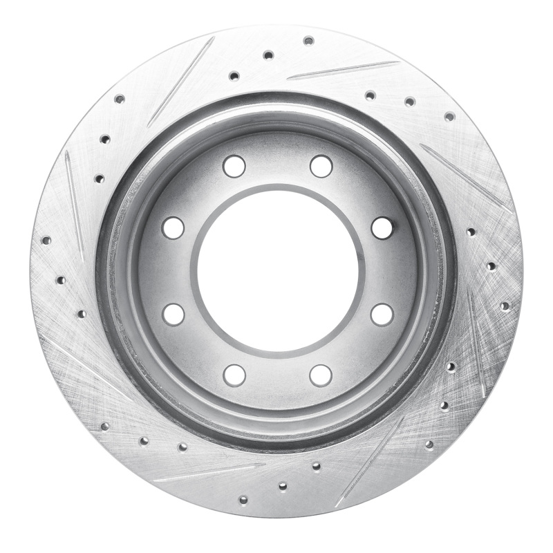 Cadillac DTS Brake Rotor (1) - Rear Right - R1 Concepts - Drilled & Slotted - Silver - `00-`11